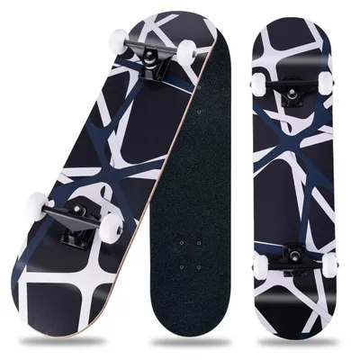 Produktbild von Skateboard 31 x 8 Zoll Komplettboard 8-lagiges Ahornholz ABEC-11 Kugellager für Anfänger Jugendliche Erwachsene blackwhite