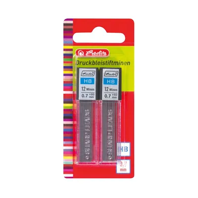 Produktbild von Herlitz Druckbleistiftminen Minenstärke: 0,7 mm HB 24 Stück
