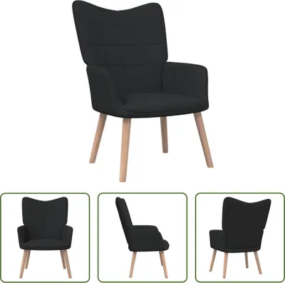Produktbild von The Living Store Relaxsessel Schwarz Stoff