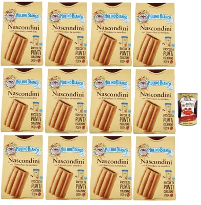 Produktbild von Mulino Bianco Nascondini Shortbread Kekse mit Schokolade zum Anbeißen biscuits cookies, 12x 330 g + Italian gourmet polpa 400g