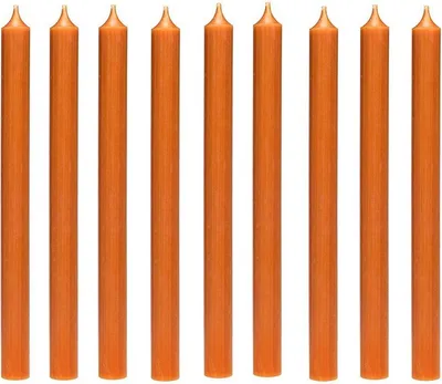 Obrázok produktu pre Dlhé večerné sviečky Cactula, 28 cm, oranžové – sada 18 ks – doba horenia 10 hodín