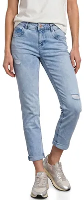 Productafbeelding van Street One Jeans met destroyed-look, gebleekt en gewassen, maat 34