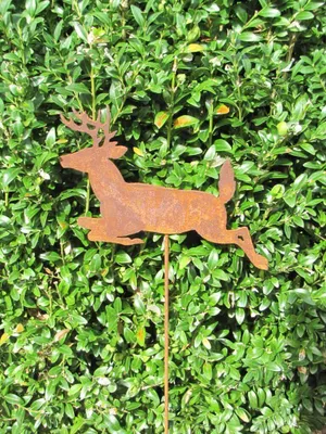 Produktbild von Edelrost Gartenstecker Hirsch springend