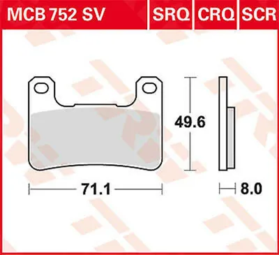 Produktbild von TRW Bremsbelagsatz MCB752CRQ DL1000 V-Strom DD Z900RS ZR900C