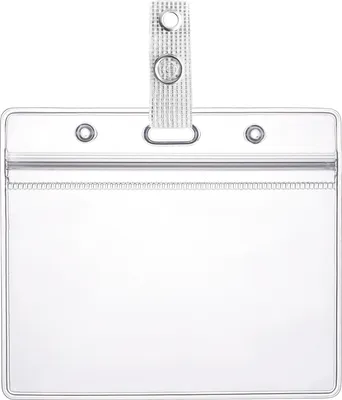 Produktbild von Ausweishülle ZIP Kartenhalter flexibel & wasserdicht horizontal für 1-2 Ausweise Karten Schutzhülle für Namensschilder und Ausweise 0,80mm stark transparent + Befestigungsclip ( gewebeverstärkt )
