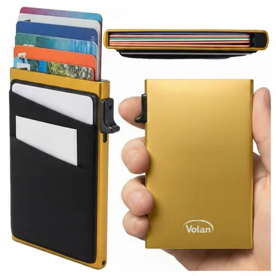 Produktbild von Kreditkartenetui Kartenhülle Slim - RFID NFC Schutz Blocking Schutzhülle Blocker | Aluminiumlegierung - bis zu 6 Kreditkarten | VOLAN®