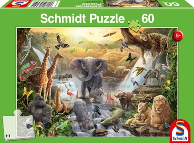 Image de SCHMIDT Puzzle Animaux en Afrique 60 pièces