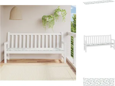 Produktbild von vidaXL Gartenbank-Auflage Blattmuster 200x50x3 cm Stoff -  Sitzpolster