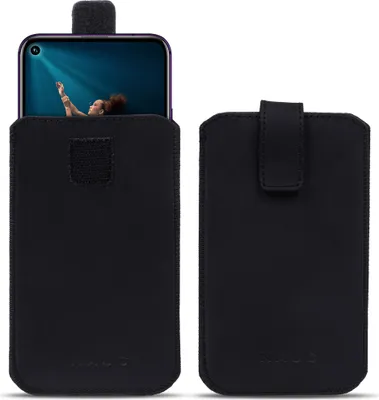 Produktbild von Leder Hülle für Huawei Honor 20 Pro Schutzhülle Schwarz Handy Tasche Schutz Case