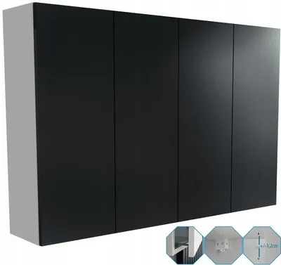 Zdjęcie produktu dla szafka łazienkowa 120x80 wisząca szafka zabudowa do łazienki czarny mat