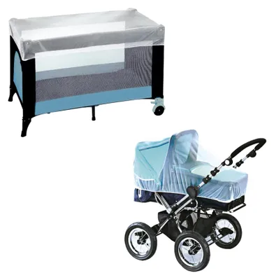 Produktbild von Bébé Douceur Universelles Moskitonetz, 3-in-1: Kinderwagen/Cosy/Bett, faltbar, 30 x 70 x 130 cm