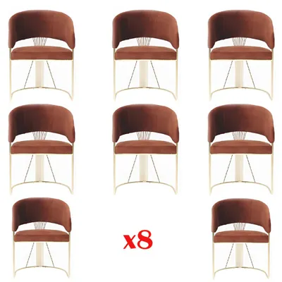 Produktbild von Essgruppe Garnitur 8x Gruppen Textil Sessel Lehn Polster Stuhl Set Gruppe Stühle