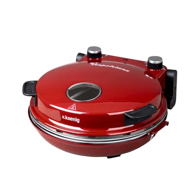 Produktbild von Pizzaofen mit 32-cm-Backblech – Temperatur bis zu 350 °C – Rot – 1200 W