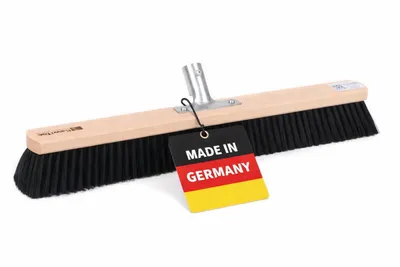 Produktbild von Hochwertiger Saalbesen 100cm Breit mit weichen Poly-Kunsthaar-Borsten und Metall-Stielhalter Besen ohne Stiel für Innen