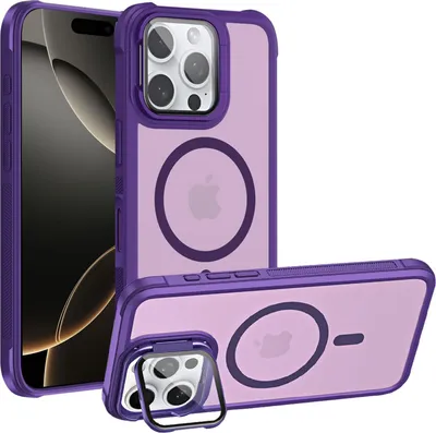 Obrázok produktu pre Ochranné puzdro pre puzdro iPhone 16 Pro, kompatibilné so skladacím skleneným stojanom na ochranu fotoaparátu MagSafe