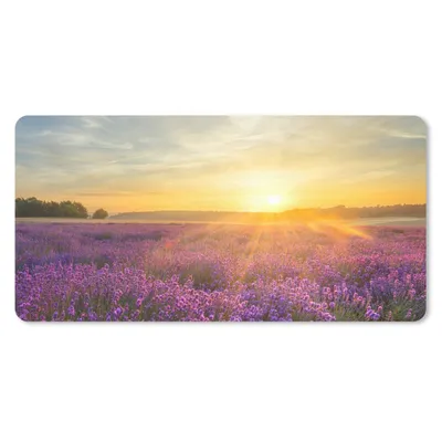 Produktbild von MuchoWow® Mauspad Mousepad Lavendel - Sonnenuntergang - Bäume - Lila 60x30 cm - Mousepads - Maus Mat - Pad - Mausunterlage - Nachhaltig