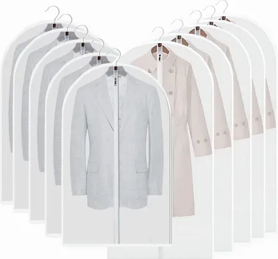 Produktbild von Kleidersäcke 10 Stücke Kleidersack Anzug Lange Transparent Anzugtasche Kleiderhüllen Anzugsack für Kleider Mäntel Sakkos Aufbewahrung