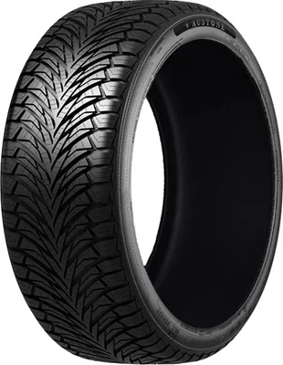 A studio shot of a single tire against a white background.