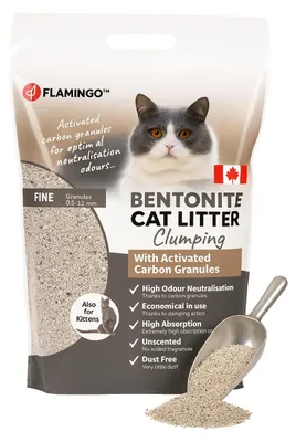 Produktbild von Flamingo Katzenstreu Klumpstreu extra feine Körnung 12L 12kg natürlich duftfrei