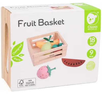 Produktbild von Classic World Holz Spielzeug Obstkiste für Kinderküche und Kaufladen