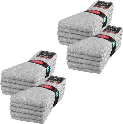 Produktbild von 10 | 20 | 30 Paar Sportsocken Tennissocken Arbeitssocken Damen & Herren - 20 Paar Hellgrau 35-38