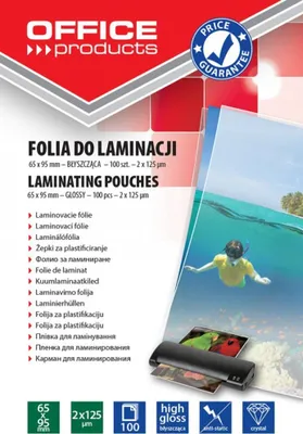 Produktbild von Laminierfolie 65 x 95 mm 2 x 125 Mikrometer 100 Stück