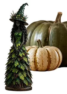 Obrázek produktu pro Dekorace na Halloween: soška čarodějnice, pryskyřice, dekorace na stůl
