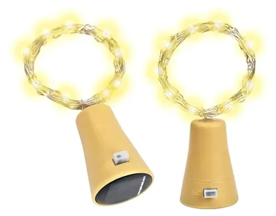 Solar-Flaschenlichter, 2 Stück, 2 m, 20 LEDs, warmweiß