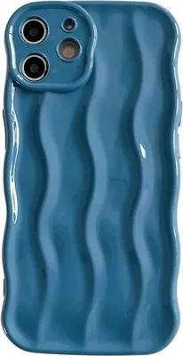 Produktbild von Für iPhone 12 Wave Texture Bright TPU Phone Case (Sea Blue)