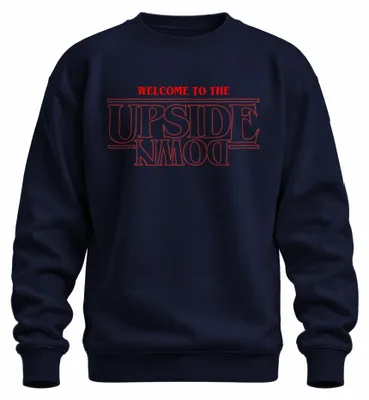 Obrázek produktu pro WELCOME TO THE UPSIDE DOWN Stranger Horror 80. léta Retro Demogorgon Uni mikina, Navy, L