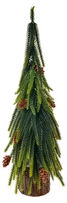 Produktbild von Clayre & Eef Weihnachtsdekoration Weihnachtsbaum 12x12x38 cm Grün Kunststoff
