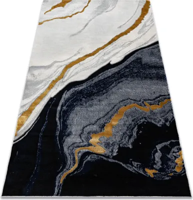 Produktbild von Exklusiv EMERALD Teppich 1017 glamour, stilvoll Marmor dunkelblau / gold Blau 140x190 cm