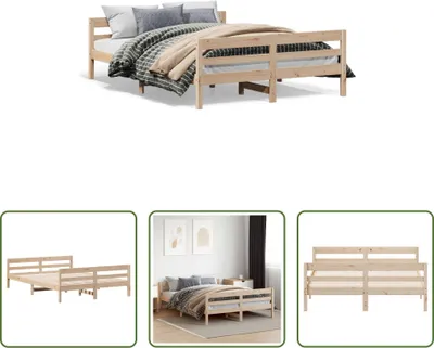 Produktbild von The Living Store Massivholzbett mit Kopfteil 120x200 cm Kiefer