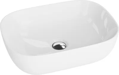 Produktbild von LAVITA Aufsatzwaschtisch Costa | Aufsatzwaschbecken Rechteckig | Waschbecken Ohne Überlauf und Hahnloch | Aus hochwertigem Porzellan | Waschtisch | 46x32,5x13,5 cm | Weiß Glanz