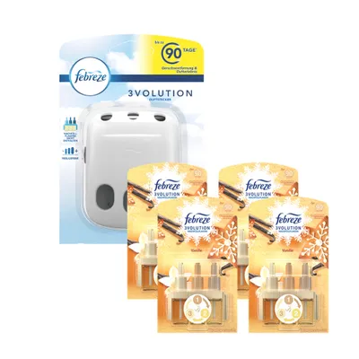 Produktbild von Febreze 3Volution Duftstecker & 4 x Flacon Vanille je 20ml