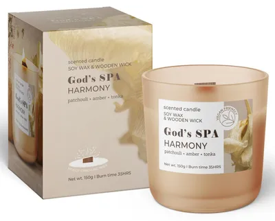 Image de Bougie Nohel Garden en verre GOD'S SPA-HARMONY 150g/wood/kr