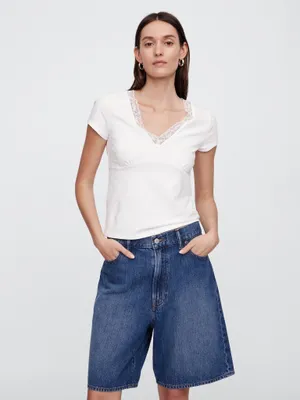 Produktbild von GAP T-Shirt mit Spitze 769328-02__S