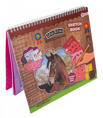 Productafbeelding van Waldhausen schetsboek paarden - met sjabloon voor kinderen, maat: ONE