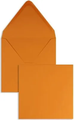 Produktbild von Briefumschläge 120x120mm 120g/qm gummiert VE=100 Stück apfelsine