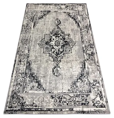 Produktbild von Teppich VINTAGE Rahmen Rosette 22235556 grau / schwarz Grau 120x170 cm