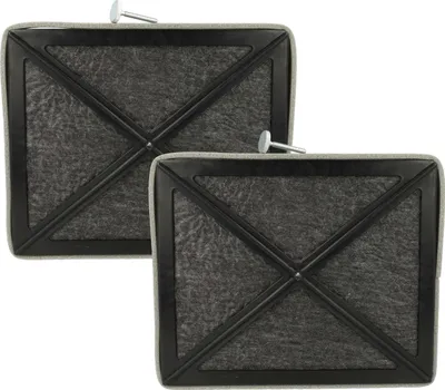 Two charcoal filters for a range hood.