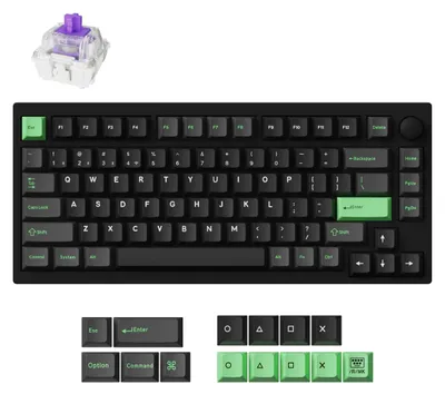 Immagine prodotto di Keychron Lemokey P1 HE, 75%, con cavo e wireless, USB + RF Wireless + Bluetooth, interruttore magnetico-meccanico, LED RGB, nero