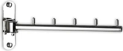 Produktbild von 1 Stück Wandgarderobe, klappbarer Wandbügel, Wandgarderobe, Edelstahl-Kleiderbügel mit Schwenkarm, Wandgarderobe, Hängegarderobe
