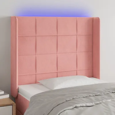 Produktbild von The Living Store LED Kopfteil Rosa 83x16x118/128 cm Samt