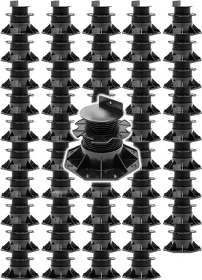 Produktbild von XPOtool Set 50x Stelzlager für Terrassen, 2700kg, 60-138mm, höhenverstellbare Stellfüße für Terrassendielen, Platten und Planken