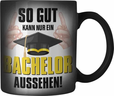 Produktbild von Trendation - Bachelor Abschluss Geschenk Farbwechsel Zauber-Tasse Prüfung Bestanden Uni Graduation Geschenkidee - So Gut Kann Nur Ein Bachelor Aussehen (Schwarz)