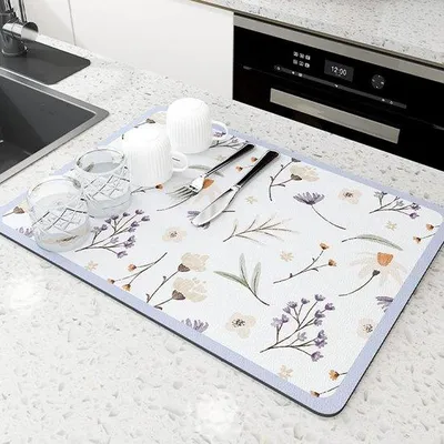 Produktbild von Nanovezeldiatomeeënaarde Afdruipmat, superabsorberende, antislip, 40 x 50 cm für Küche und Spüle