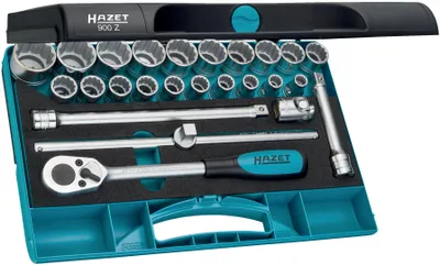 Obrázek produktu pro HAZET 900Z, Sada zdířek, 1/2", Metrické/imperiální, 25 hlava/hlavy, 12.5 mm, 1/2"