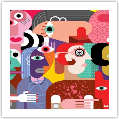 Produktbild von Poster - Poster ohne Rahmen - Abstraktion modern - 50x50 cm - Wand Bild - Wanddeko - Wandbilder - Kunstposter - Wandposter - Bilder - Kunstdruck - Wanddekoration - Wandbild - P2XAC50x50-3624