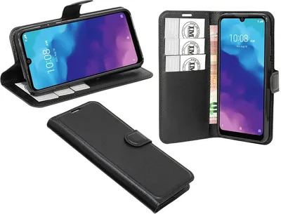 Immagine prodotto di cofi1453® Custodia a libro "Fancy" compatibile con ZTE BLADE A7 2020 Custodia per cellulare Custodia a portafoglio Cover protettiva con funzione stand, slot per schede Nero